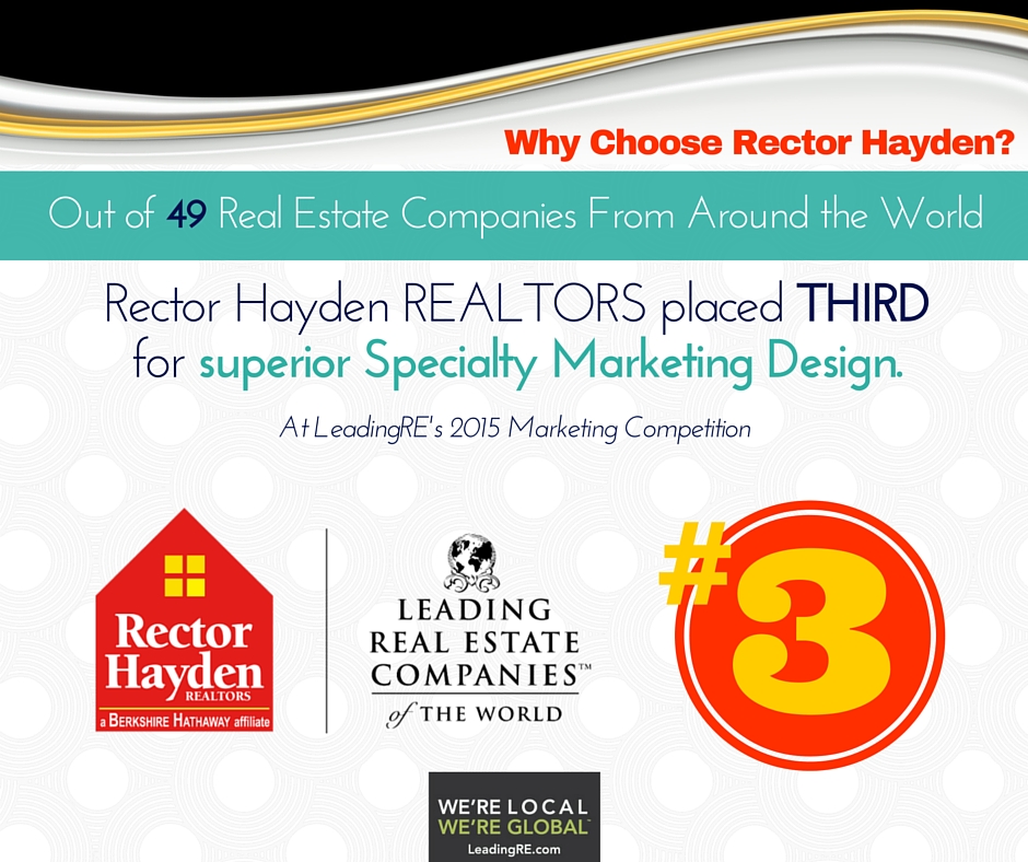 Rector Hayden REALTORS placed THIRD for superior Specialty Marketing Design for Realtors